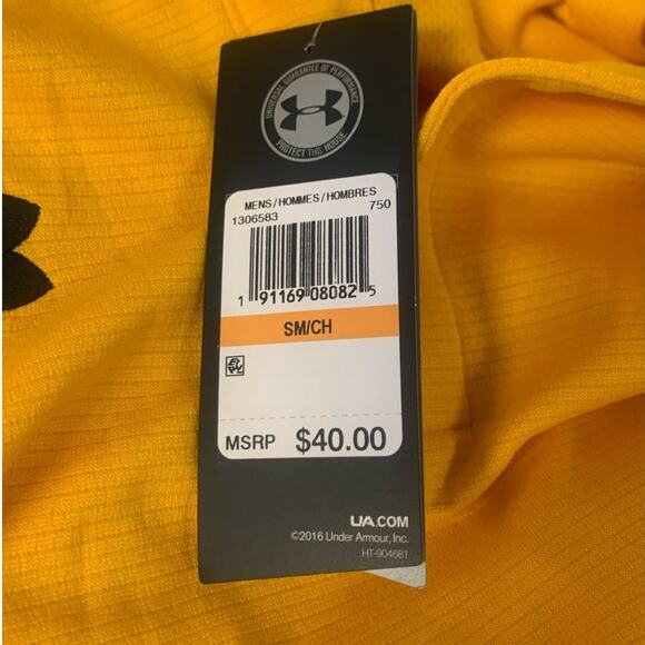 Under Armour Men’s SMALL UA Rival Polo Shirt, Yellow / Black - Picture 6 of 7